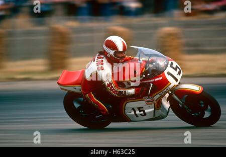 John Williams su un airone RG500 Suzuki Foto Stock