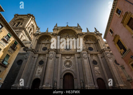 Veduta della facciata della Cattedrale di Granada (Cattedrale della incarnazione) Foto Stock