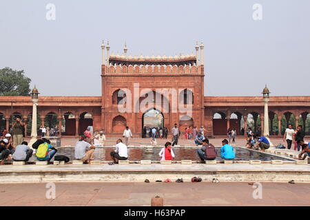 Jama Masjid, la Vecchia Delhi, India, subcontinente indiano, Asia del Sud Foto Stock