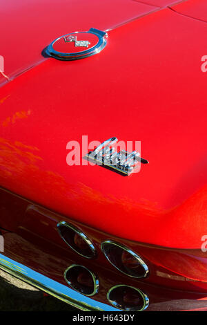 Negli anni sessanta la Chevrolet Corvette stingray astratta posteriore. Classic American sports car Foto Stock