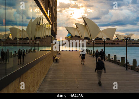 La Sydney Opera House e la riflessione Foto Stock