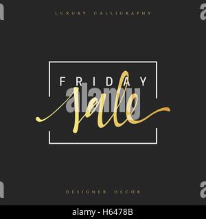 Iscrizione venerdì vendita calligrafica fatti a mano. Illustrazione Vettoriale
