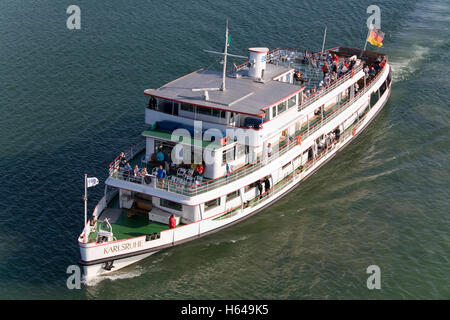Escursione nave Karlsruhe a Friedrichshafen, white fleet, Lago di Costanza, Baden-Wuerttemberg Foto Stock