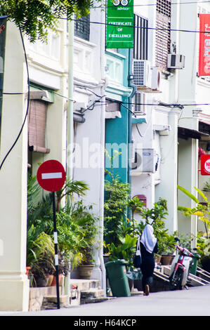 Terrazza degli edifici e pensioni, amore Lane, Georgetown, Penang, Malaysia Foto Stock