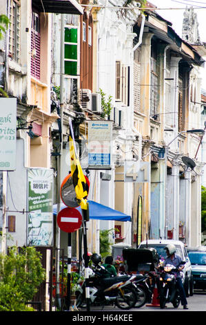 Terrazza degli edifici e pensioni, amore Lane, Georgetown, Penang, Malaysia Foto Stock