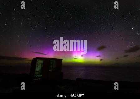 Aurora boreale - Malin Head, co.Donegal, Irlanda Foto Stock