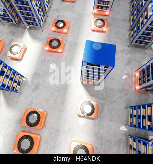 Il magazzino automatizzato 3d rendering immagine Foto Stock