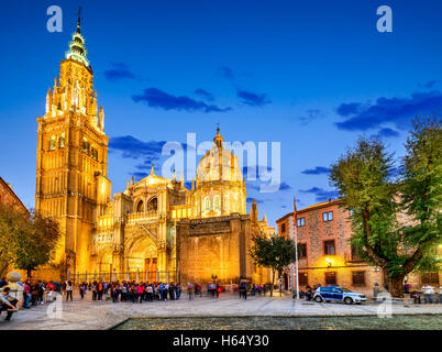 Toledo, Spagna. Catedral Primada Santa Maria de Toledo, costruita in stile Mudejar stile gotico (1226). Castilla la Mancha. Foto Stock