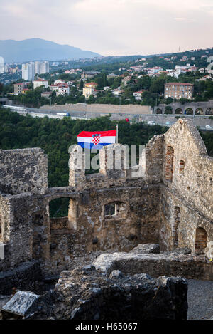 Il castello di Trsat, xiii secolo edificio, Rijeka, Croazia Foto Stock
