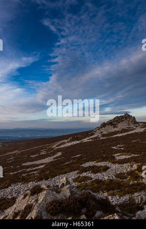 Manstone Rock sulla Stiperstones, vicino Snailbeach, Shropshire, Inghilterra, Regno Unito Foto Stock