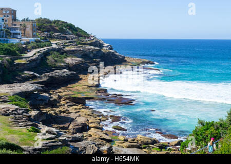 Per Bondi e Coogee a piedi è lungo 6 km situato in Sydneys sobborghi orientali Foto Stock