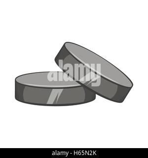 Due hockey puck icona, stile cartoon Illustrazione Vettoriale