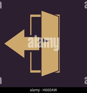 L'icona Esci. Disconnessione e uscita, uscita, simbolo out. Appartamento Illustrazione Vettoriale