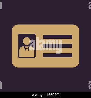 La icona di accreditamento. Ammissione e badge, identificazione, pass, patente, simbolo. Appartamento Illustrazione Vettoriale