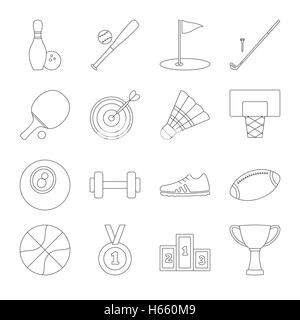 Linea sport set di icone Illustrazione Vettoriale