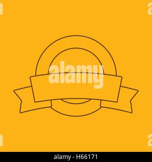 Etichetta con nastro icona linea Illustrazione Vettoriale