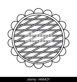 Berry icona del grafico a torta, stile contorno Illustrazione Vettoriale