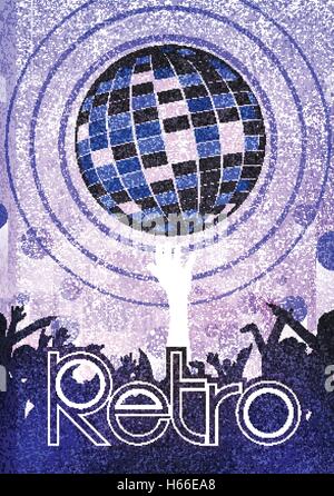 Discoteca retrò sfondo sferico - Illustrazione Vettoriale Illustrazione Vettoriale