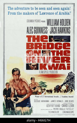 Il Ponte sul Fiume Kwai - Movie Poster - Foto Stock