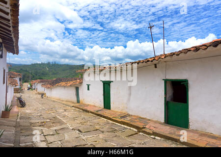 Vecchia architettura coloniale in Barichara, Colombia Foto Stock