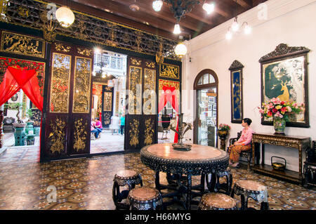 Interno, Pinang Peranakan, Museo Lebuh Gereja, Georgetown, Penang, Malaysia Foto Stock