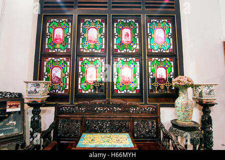 Interno, Pinang Peranakan, Museo Lebuh Gereja, Georgetown, Penang, Malaysia Foto Stock