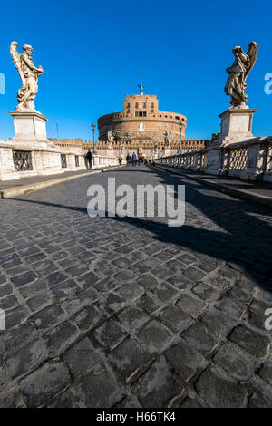 Castel Sant'Angelo o Mausoleo di Adriano, Roma, lazio, Italy Foto Stock