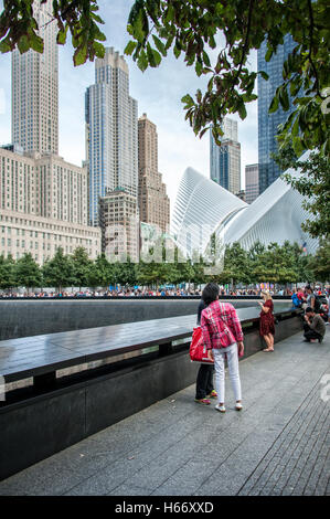 L'Occhio World Trade Center Hub di trasporto progettato da Santiago Calatrava a Nord Pool, Ground Zero Foto Stock