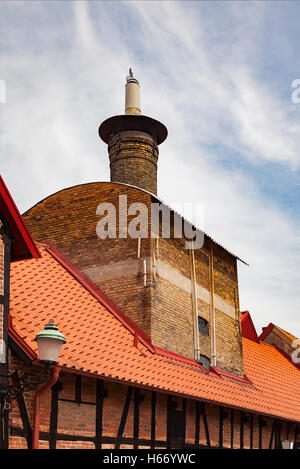 Immagine della storica ciminiera in mattoni. Ystad, Svezia. Foto Stock