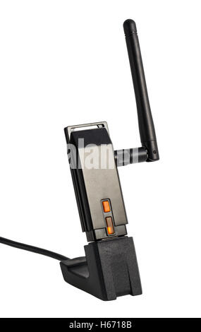 Wifi Wireless USB Adapter isolati su sfondo bianco Foto Stock