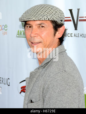 Attore Lou Diamond Phillips arriva presso il Fondo per la pace la seconda edizione di Celebrity Poker Tournament presso la Riserva Playa Vista, CA. Foto Stock