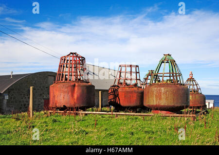 Canale vecchio campo boe conservato a Lovat Testa, Fraserburgh, Aberdeenshire, Scotland, Regno Unito. Foto Stock