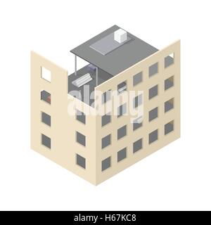 Nuova casa isometrica in costruzione Illustrazione Vettoriale