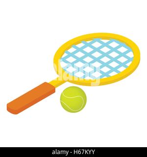 Gioco di Tennis isometrica Icone 3D Illustrazione Vettoriale