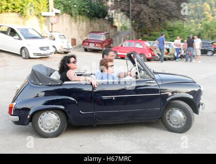 Fiat 500 Rally, Miranda, Ternis, Umbria, Italia Foto Stock