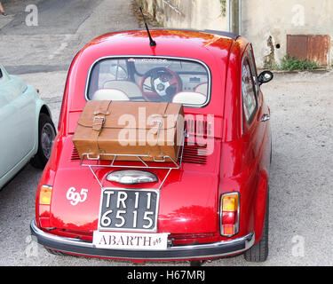 Fiat 500 Rally, Miranda, Ternis, Umbria, Italia Foto Stock