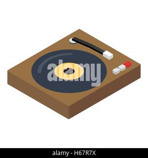 DJ console isometrica Icone 3D Illustrazione Vettoriale