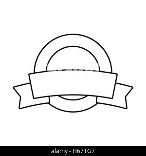 Etichetta con nastro icona linea Illustrazione Vettoriale