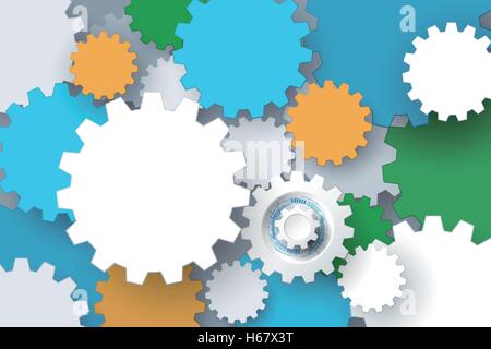 Illustrazione di vettore ruota dentata. Abstract hi-tech tecnologia e ingegneria sfondo, la tecnologia della macchina concept futuristico. V Illustrazione Vettoriale