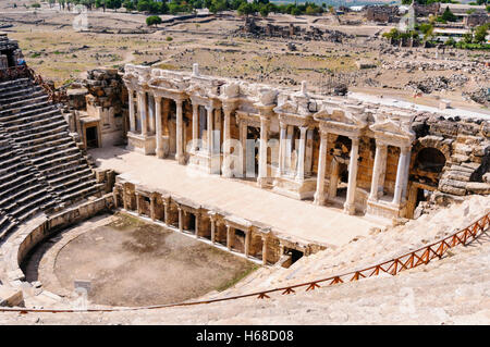 Anfiteatro romano a Hieropolis, Pamakkule, Turchia Foto Stock