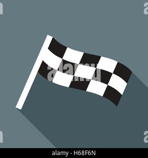 Bandiera a scacchi icona del motore in uno stile piatto Illustrazione Vettoriale