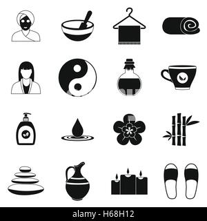 Spa semplice set di icone Illustrazione Vettoriale