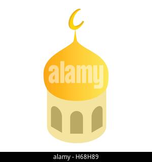 La cupola della moschea isometrica Icone 3D Illustrazione Vettoriale