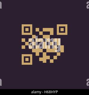 Il codice QR icona. Link URL e simbolo. Appartamento Illustrazione Vettoriale