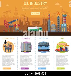 Industria petrolifera Infographics Illustrazione Vettoriale