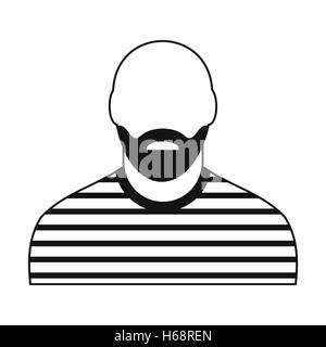Prigioniero icona nera Illustrazione Vettoriale