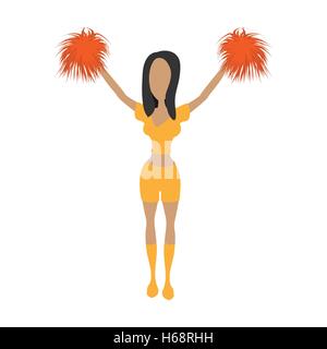 Cheerleader icona cartoon Illustrazione Vettoriale