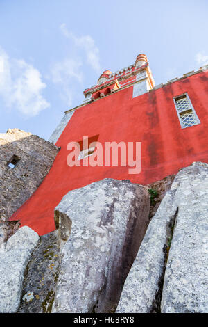 La colorata Vecchia architetto palace pena di Sintra Foto Stock