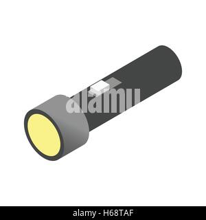 Torcia elettrica vista isometrica Icone 3D Illustrazione Vettoriale