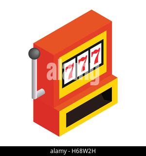 Slot machine a jackpot isometrica Icone 3D Illustrazione Vettoriale